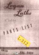 Logan-Logan 1915, 1920 11\", Lathe Parts List Manual-11\"-1915-1920-01